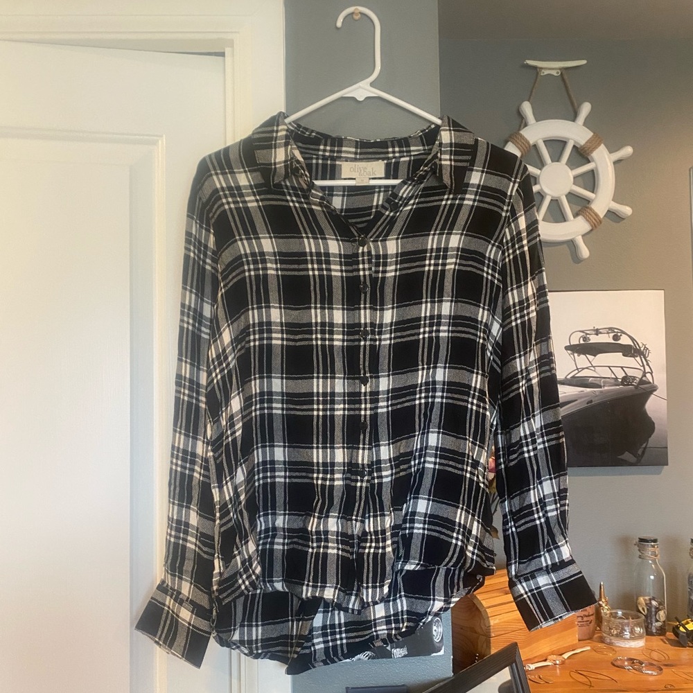 Olive and oak flannel